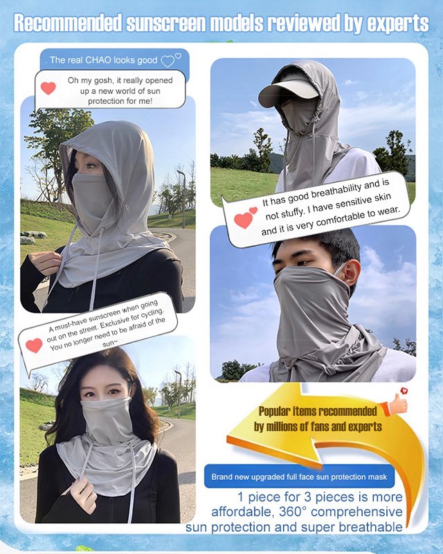 Ice Silk Face Mask Hat Combo