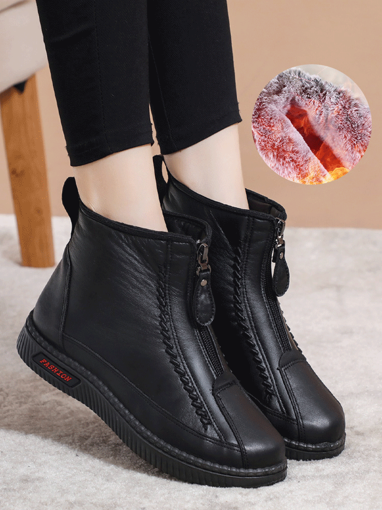 Chaussures antidérapantes en cuir de vachette pour femmes