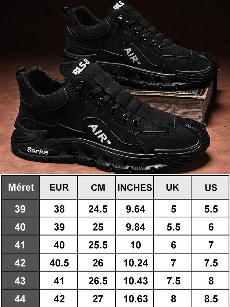 5 cm-es férfi alkalmi vastag talpú munkáscipő