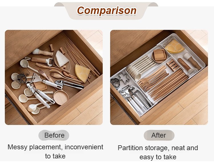Space-saving adjustable dividers in bedroom dresser