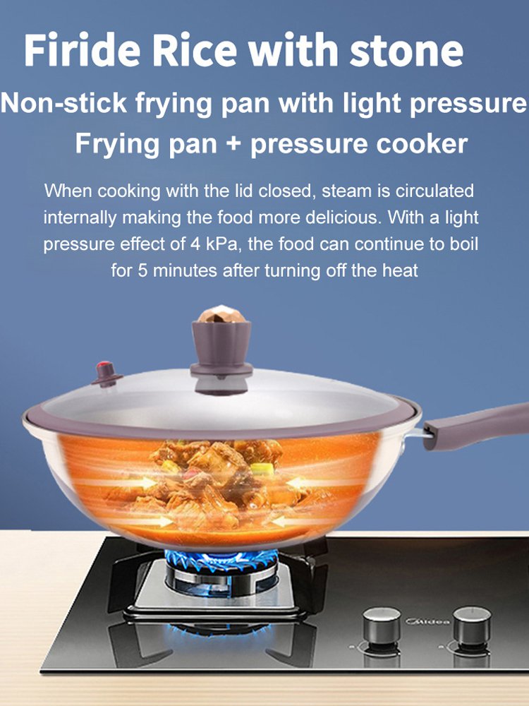 Fourth generation gold titanium two-color non-stick frying pan 