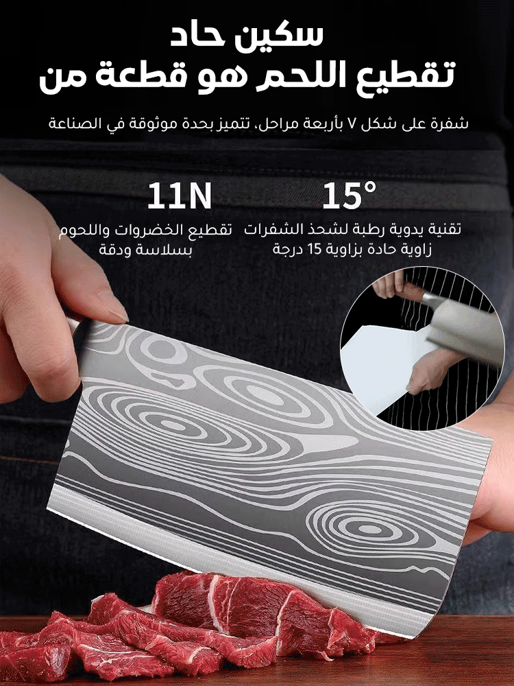 【لا حاجة لاستبدال السكين لمدة 20 سنة】 مجموعة سكاكين من التيتانيوم بنمط دمشقي مكونة من خمس قطع