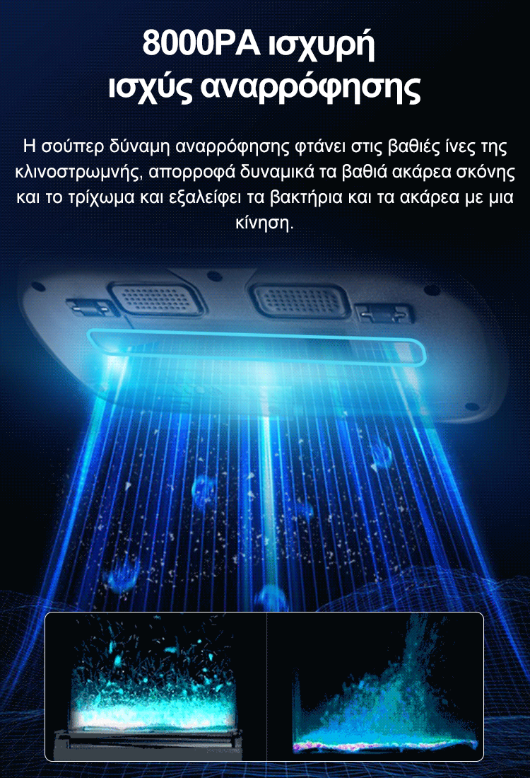 Ασύρματη συσκευή απολύμανσης και αφαίρεσης ακάρεων