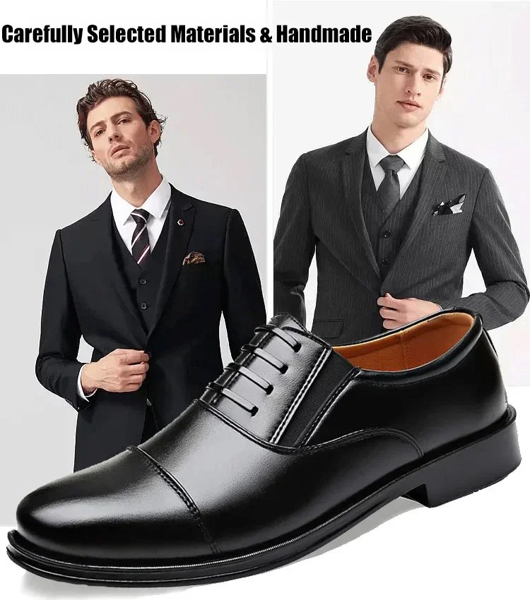 【Three-joint inner stitching】Men's business Oxford leather shoes