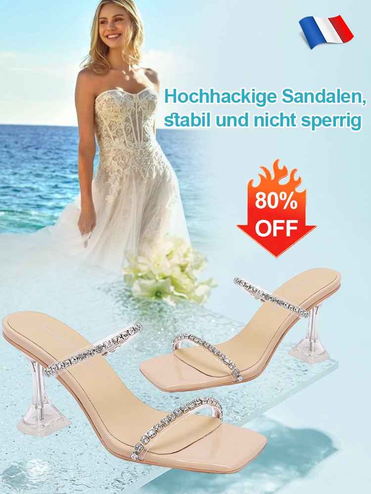 Hochhackige Sandalen, stabil und nicht sperrig,  von der französischen Marke