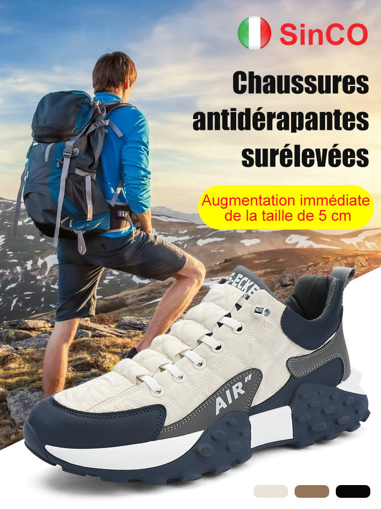 Chaussures antidérapantes surélevées