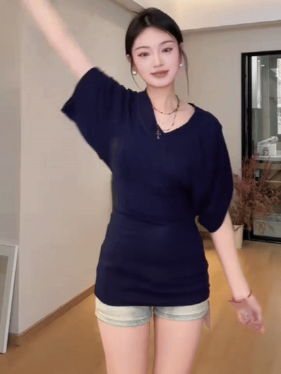 Slouchy Batwing Sleeve Blouse