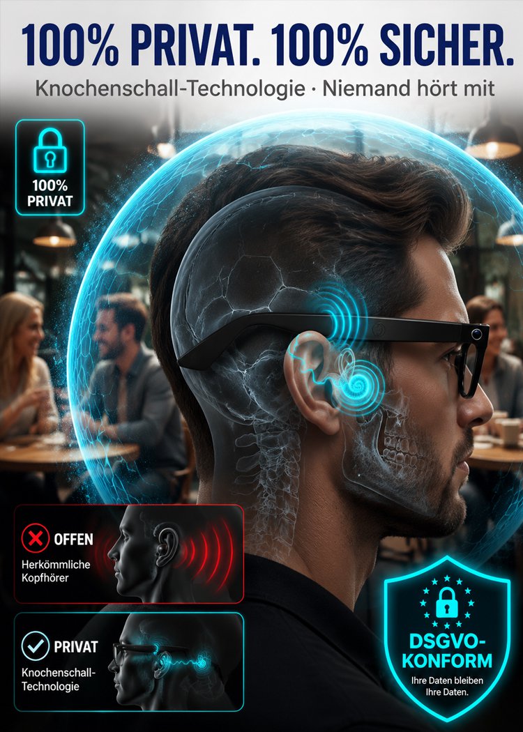 Echtzeit-AI-Übersetzungs-Sonnenbrille mit intelligentem Zoom