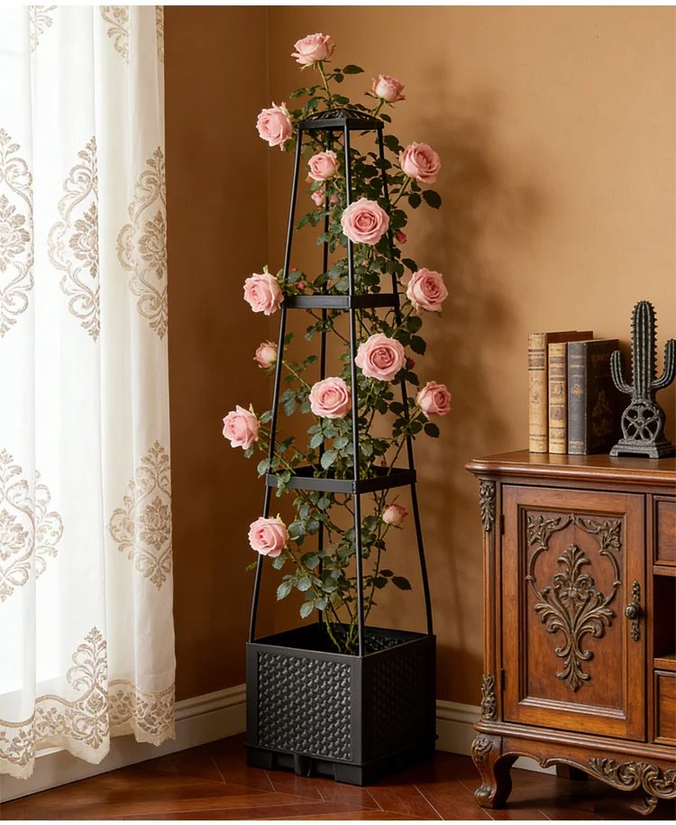 Hochbeet für Gemüse und Kräuter bepflanzt