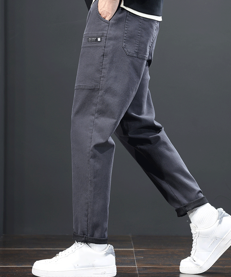 men's six pocket work casual pants