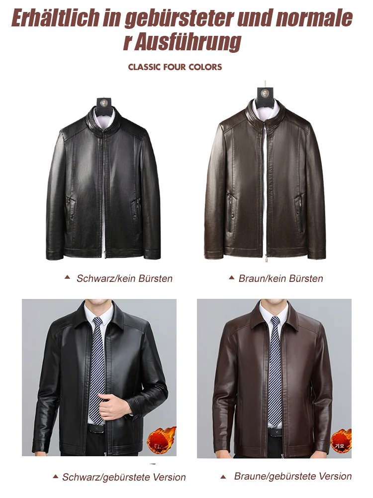 Gepolsterte Lederjacke für Männer [-30 Grad kältebeständig und warm