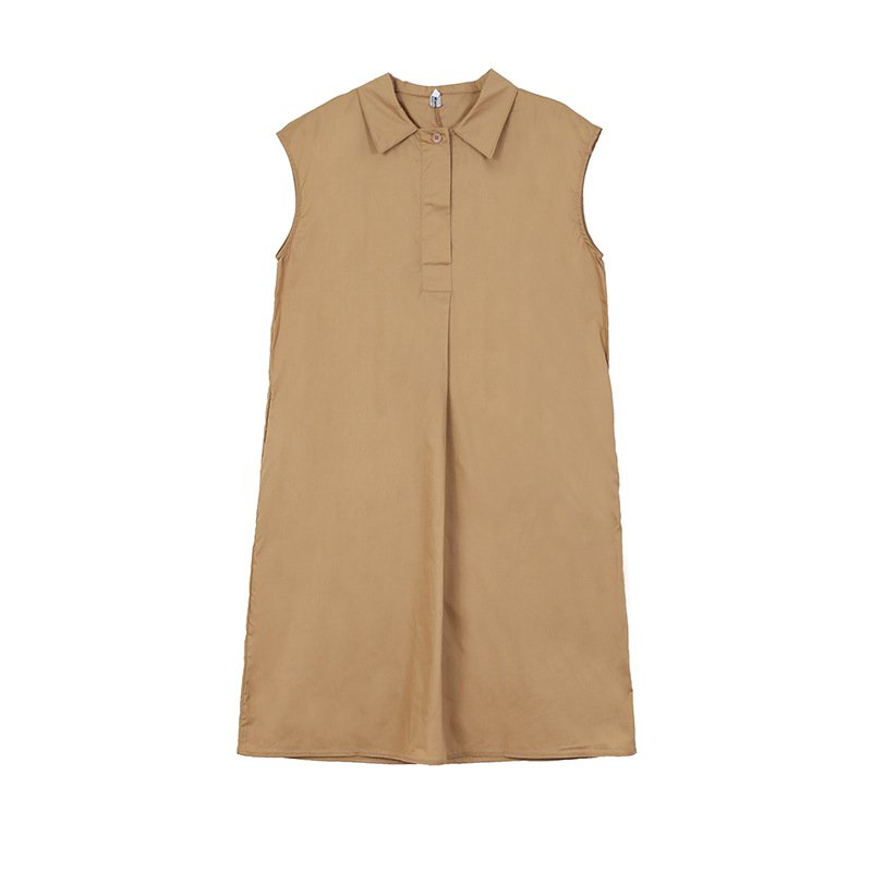 허리 조임 순면 원피스