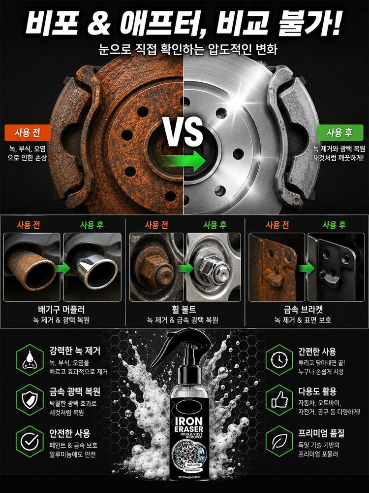 자동차 강력 녹제거 방청 금속 클리너 스프레이