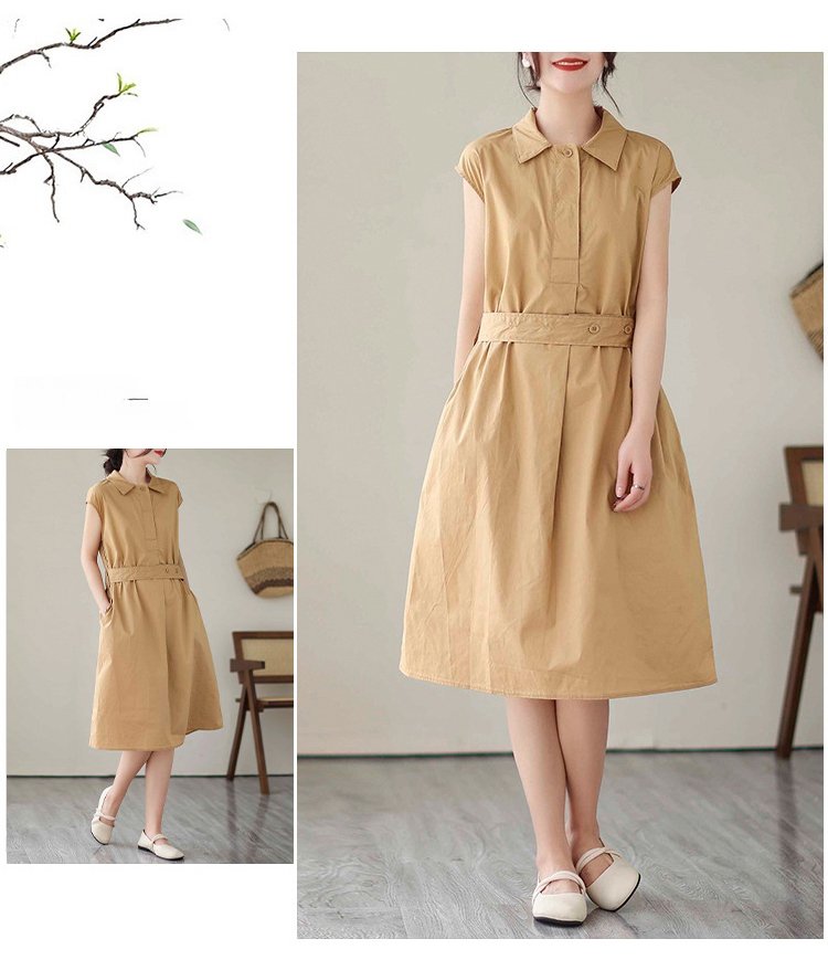 오피스룩으로 활용 가능한 순면 원피스