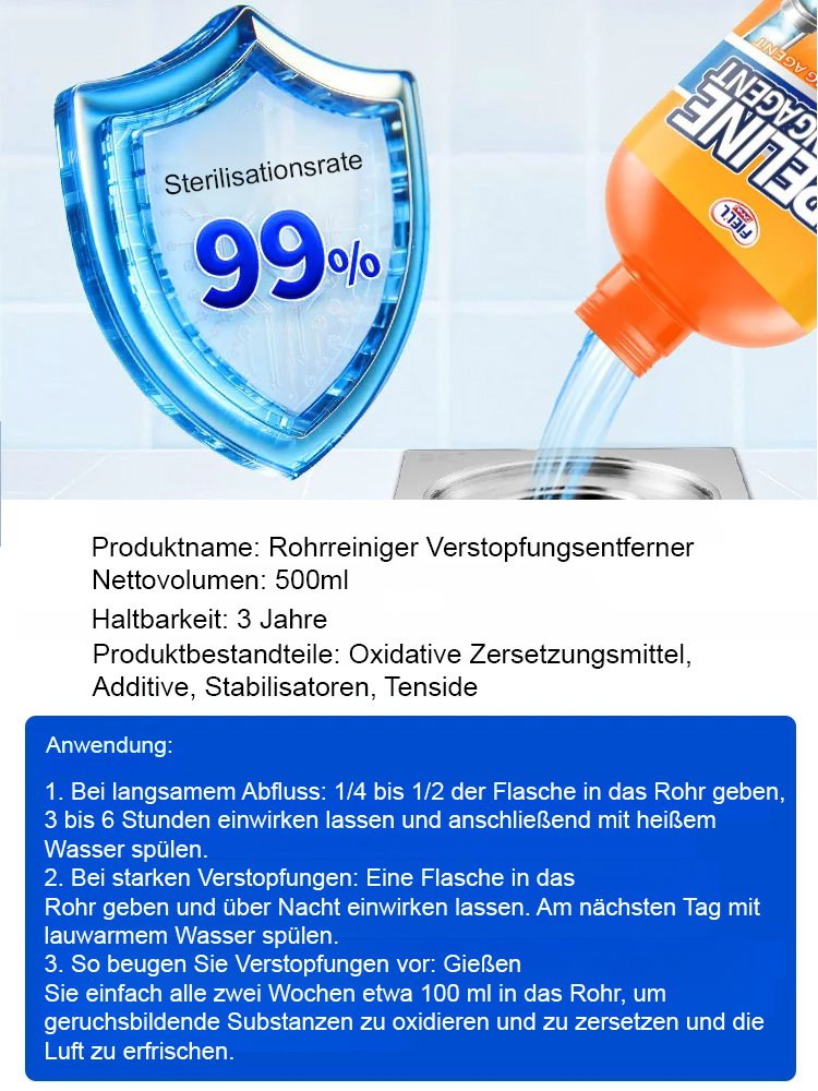 Rohrreiniger mit starker Lösungskraft