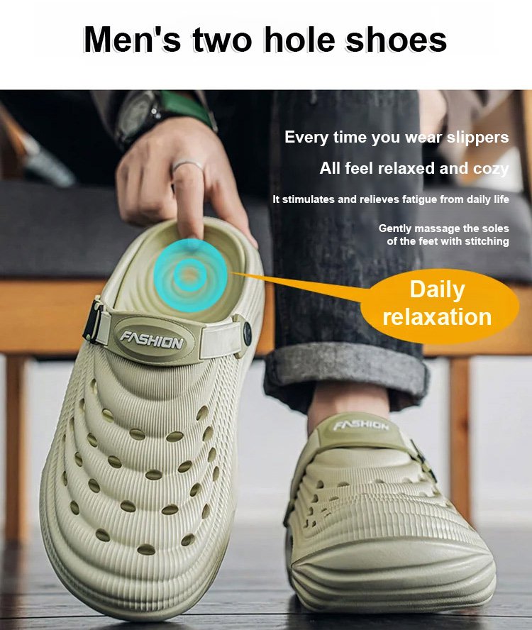 [Increase height by 5cm, support the arch of the foot] Men's two-way hole shoes