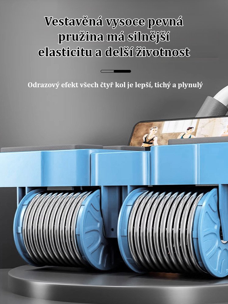 Čtyřkolový automatický návratový posilovač břišních svalů