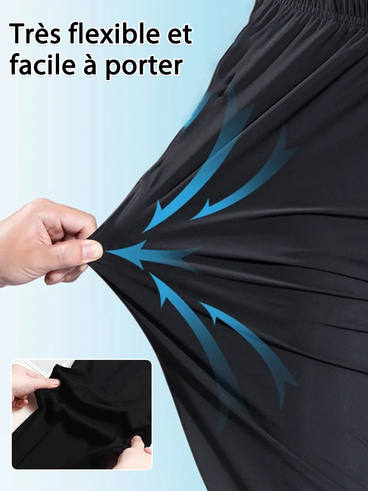 Pantalon décontracté pour hommes en soie glacée
