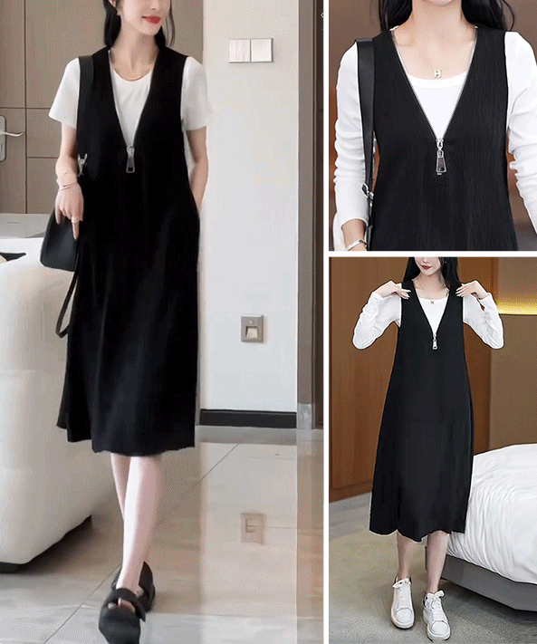 着痩せロングワンピース