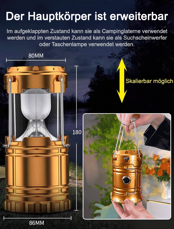 Wasserdichte multifunktionale Solarleuchte