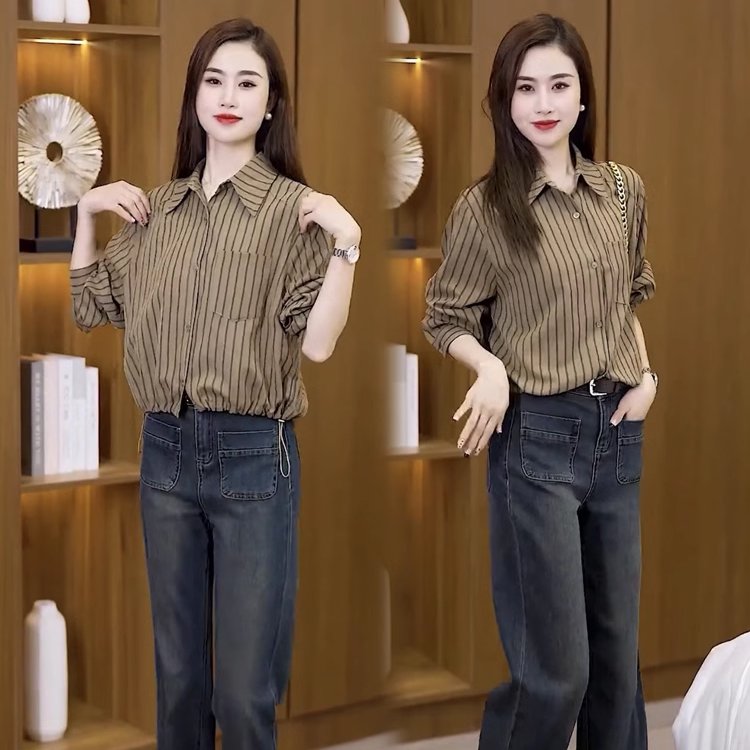 レディースストライプシャツ