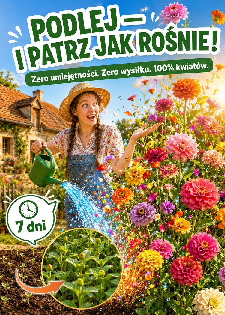 Nasiona kolorowej cynii dalii – kiełkują w tydzień