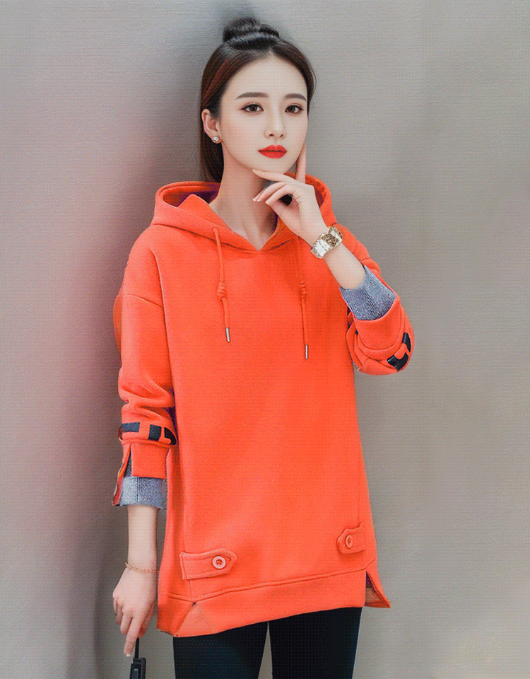 ゆったり裏起毛プルオーバーパーカー