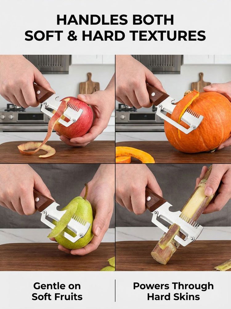 Multifunctional Peeler for Onion Strips, Stainless Steel Peeler, Scallion Scraper, Kitchen Fruit Pee
