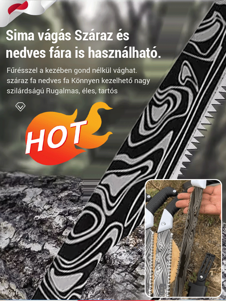 【Japán fekete szamuráj】Hordozható fakitermelő fűrész otthoni használatra
