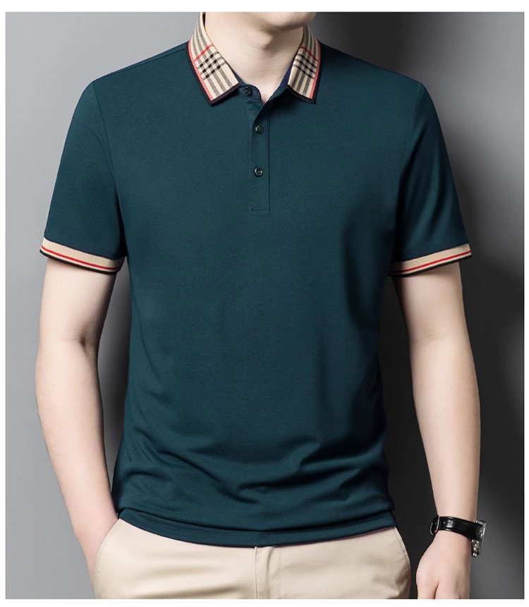 모던 디자인 비즈니스 카라 티셔츠 옆모습