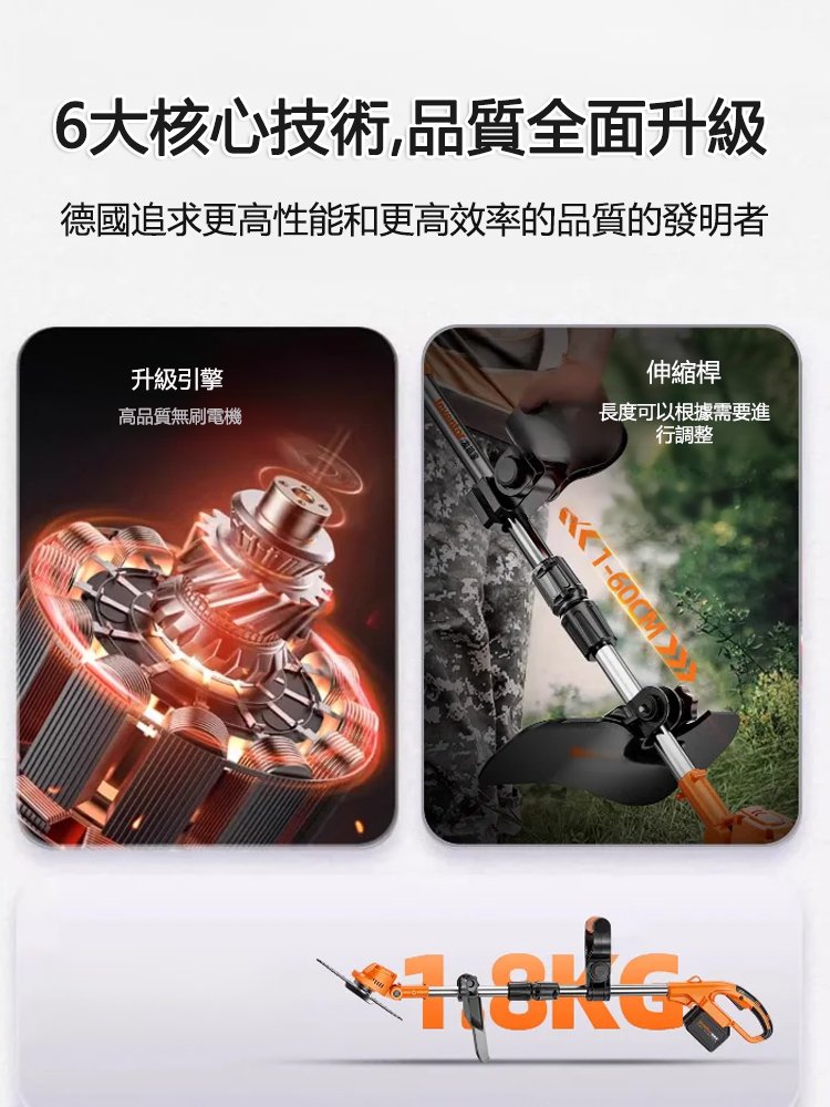 【一人秒除15畝】全銅馬達除草機