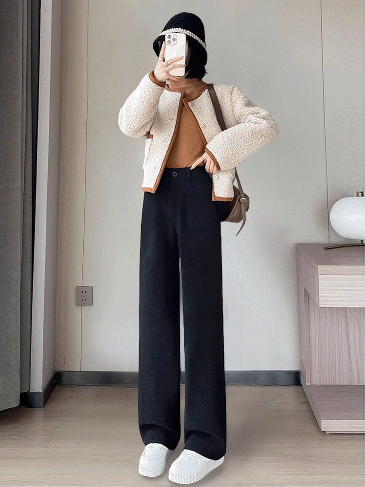 レディースハイウエストワイドパンツ