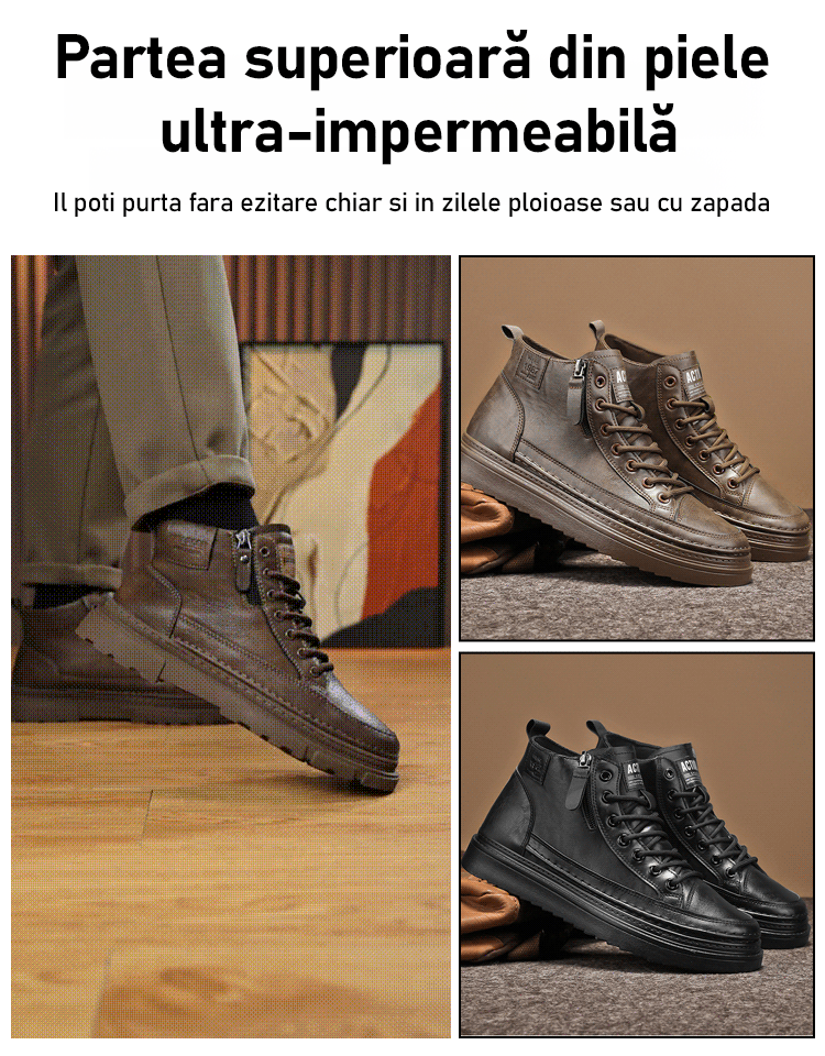 【Salopeta tip dur】 Cizme Martin cu fermoar înalt bărbat