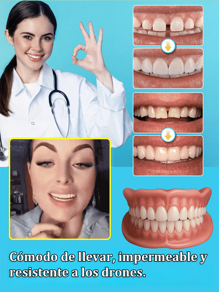 Set de decoración de dientes postizos, ajuste cómodo