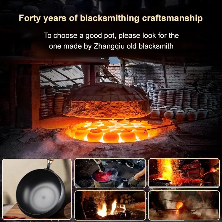 Hand-forged Zhangqiu cast iron pot belly pot
