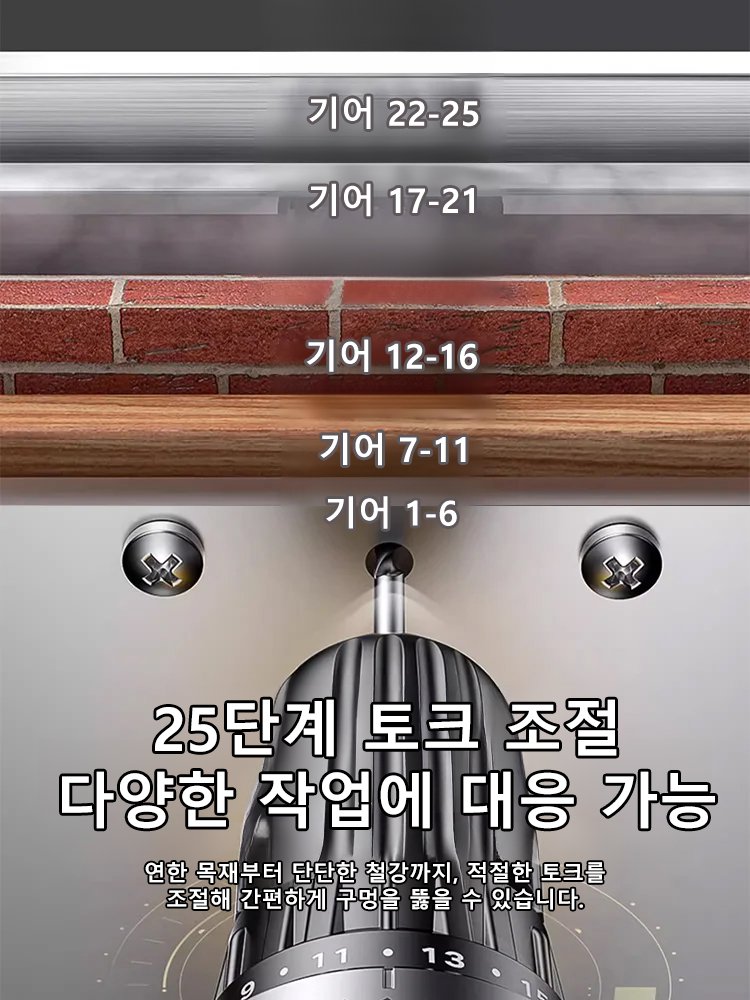 강철 막대 쉽게 뚫는 전기 드릴 24종 세트