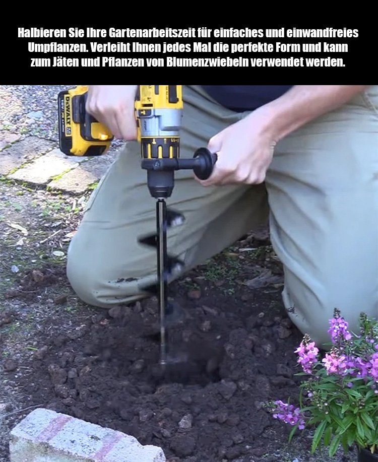 Schneckenbohrer beim Bohren von Pflanzlöchern
