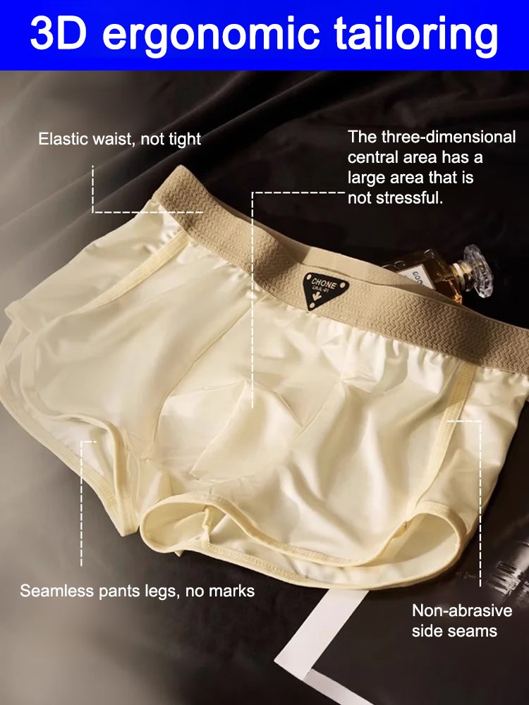 【10A Antibacterial】 Mulberry Silk Men's Underwear