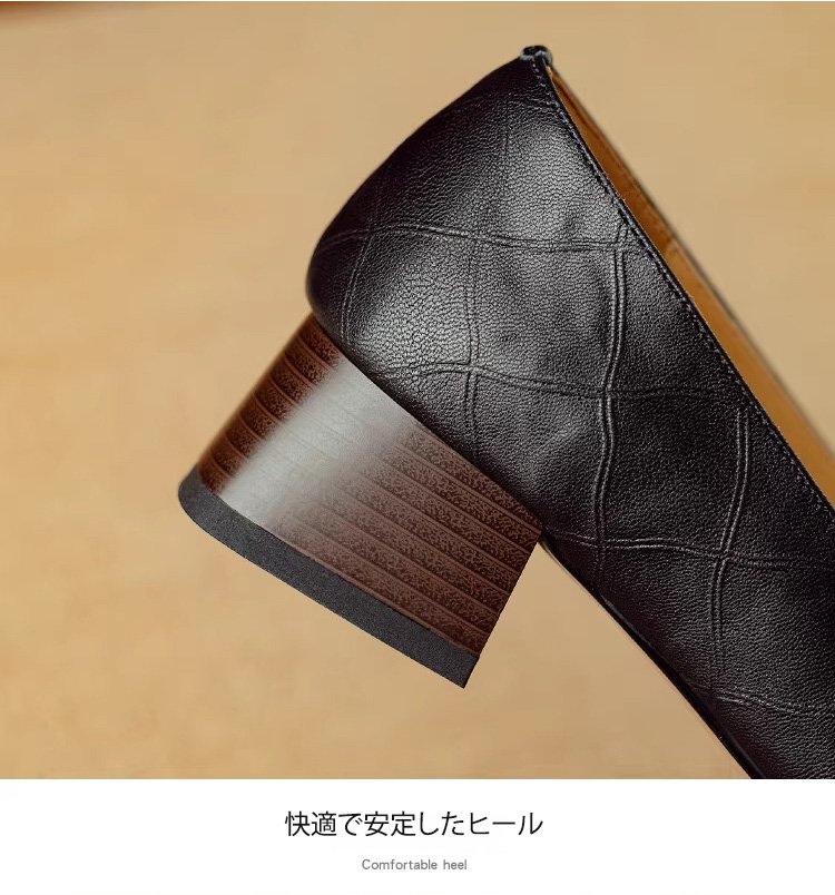 トレンド感あふれるスクエアトゥパンプス詳細