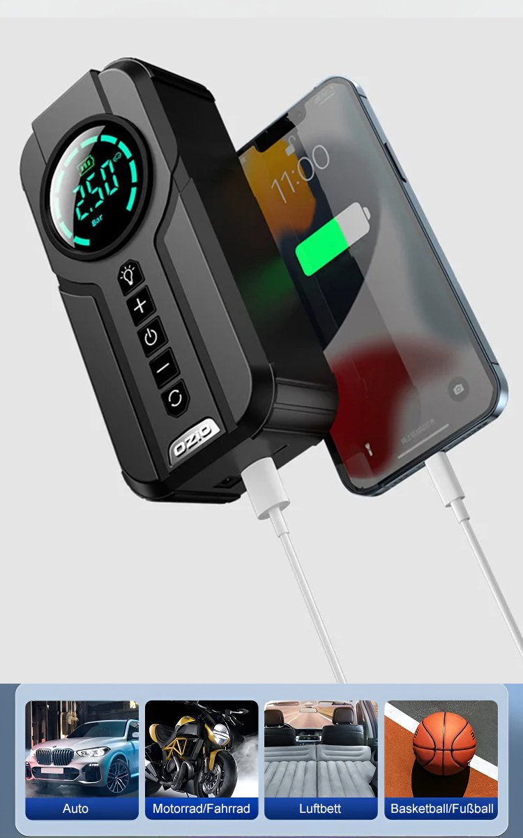 [Deutsche Hochdruck-Doppelpumpe] Superleise intelligente aufblasbare Pumpe