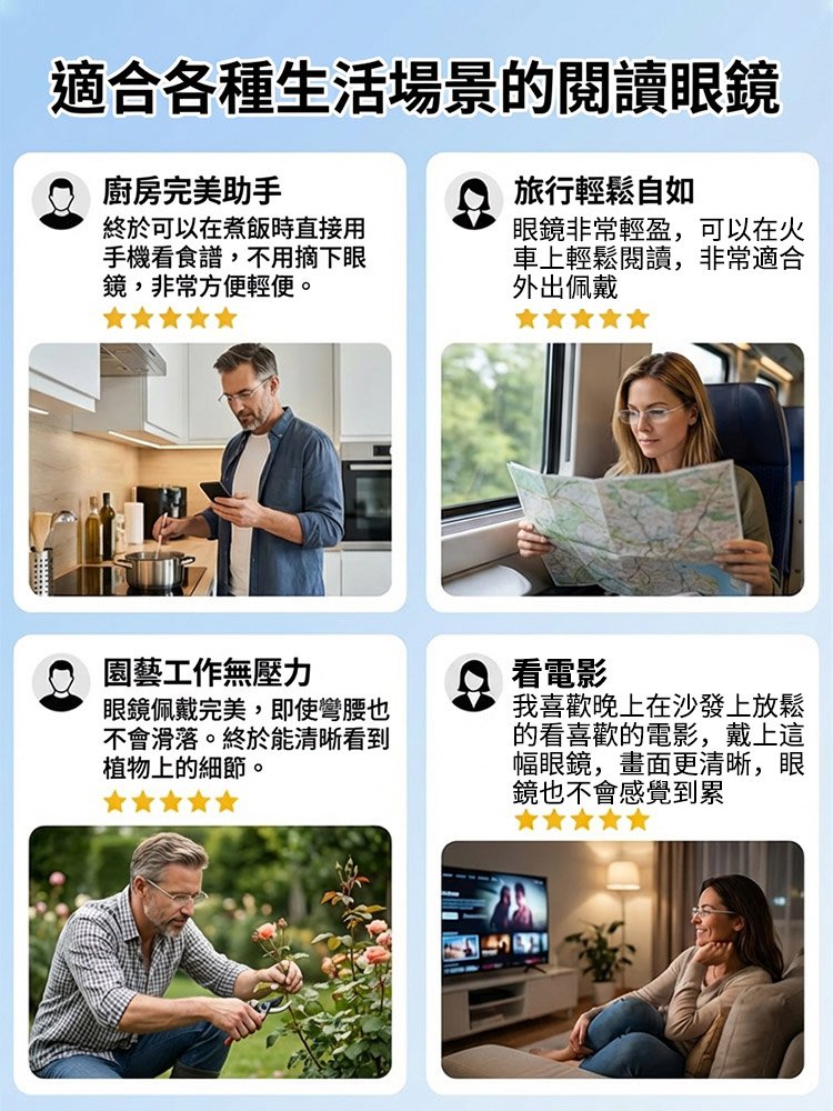 【設計師聯合打造】滿天星智慧變焦變色老花眼鏡