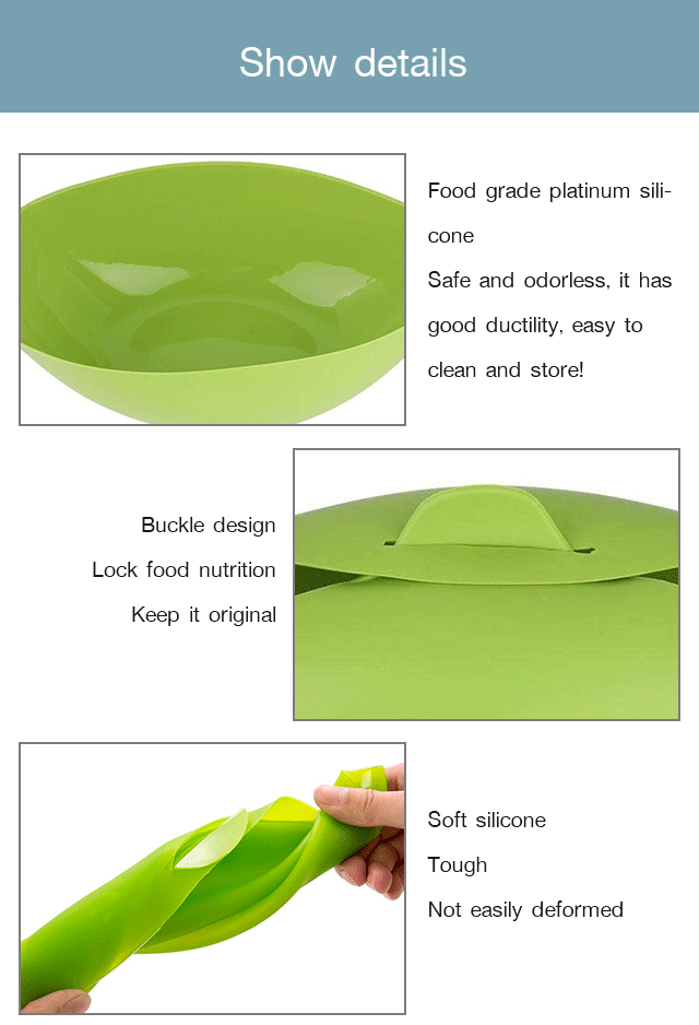Portable folding silicone bowl for meal prep