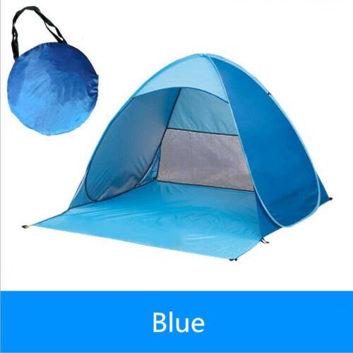 Family beach tent providing shade for children and adults