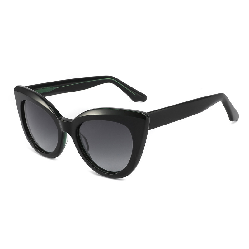Wholesale European American Retro Cat Eye Sunglasses Large Frame Plate Sunglasses UV400 TAC Lenses A
