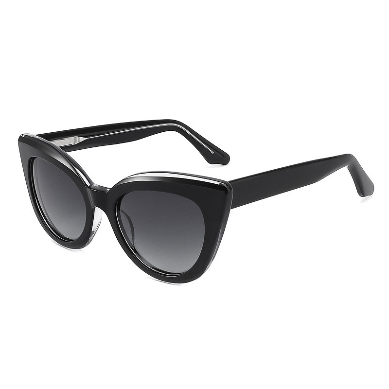Wholesale European American Retro Cat Eye Sunglasses Large Frame Plate Sunglasses UV400 TAC Lenses A