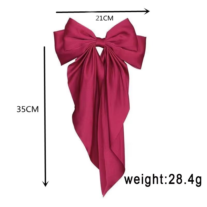 ชีฟอง Bowknot Hair Clip ผู้หญิงใหญ่ Bowknot Headwear