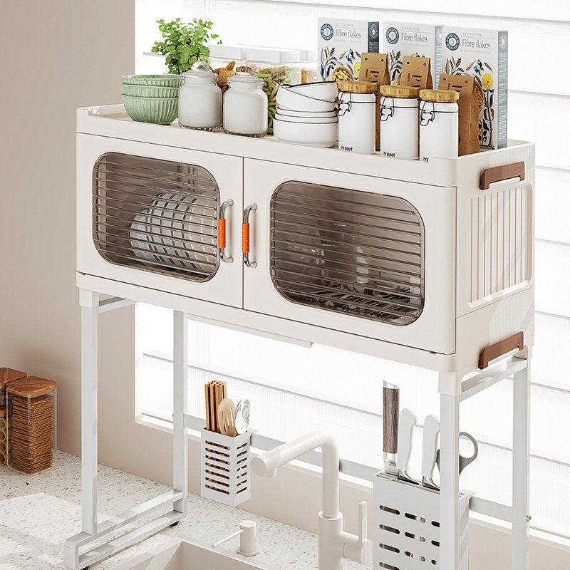 Dish Storage Cabinet with Drainage Basket