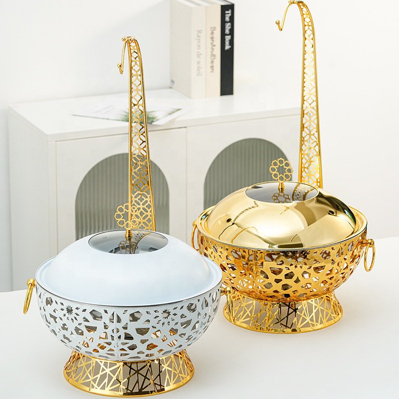 Tapa redonda de acero inoxidable de 8L con colgador para olla de hot pot