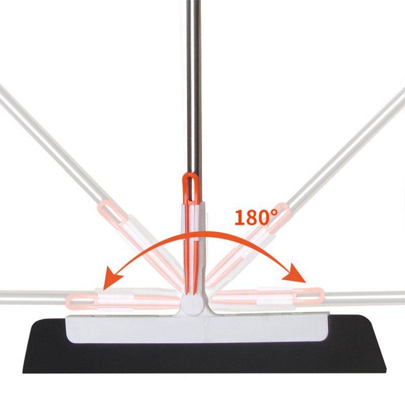 Limpiador de ventanas extensible con mango de acero y escobilla multifunción