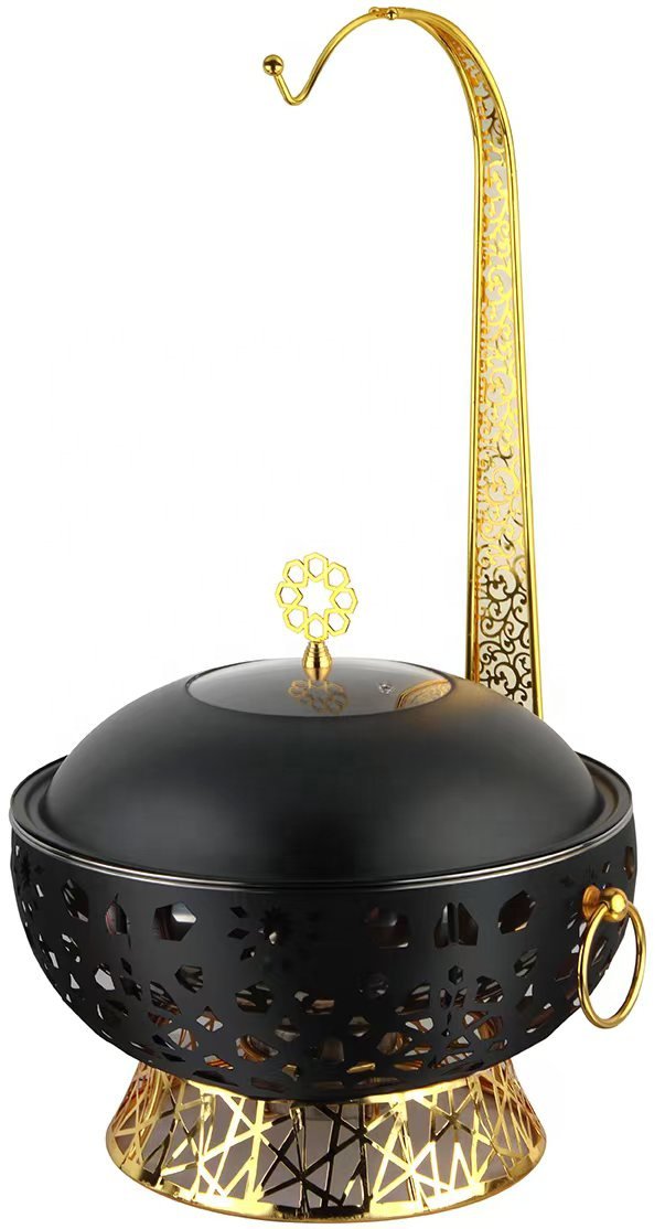 Tapa redonda de acero inoxidable de 8L con colgador para olla de hot pot